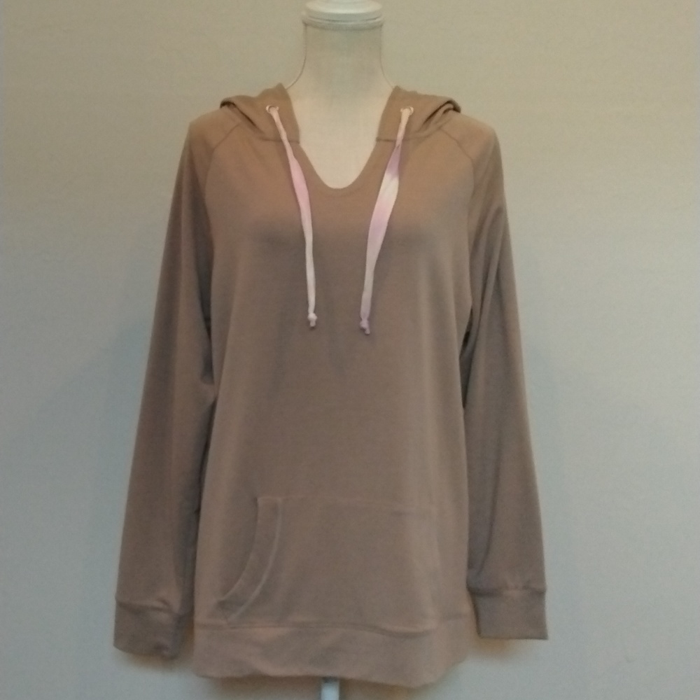 Hooded tunic length sweatshirt w/rainbow pink tie dye ties & kangaro…